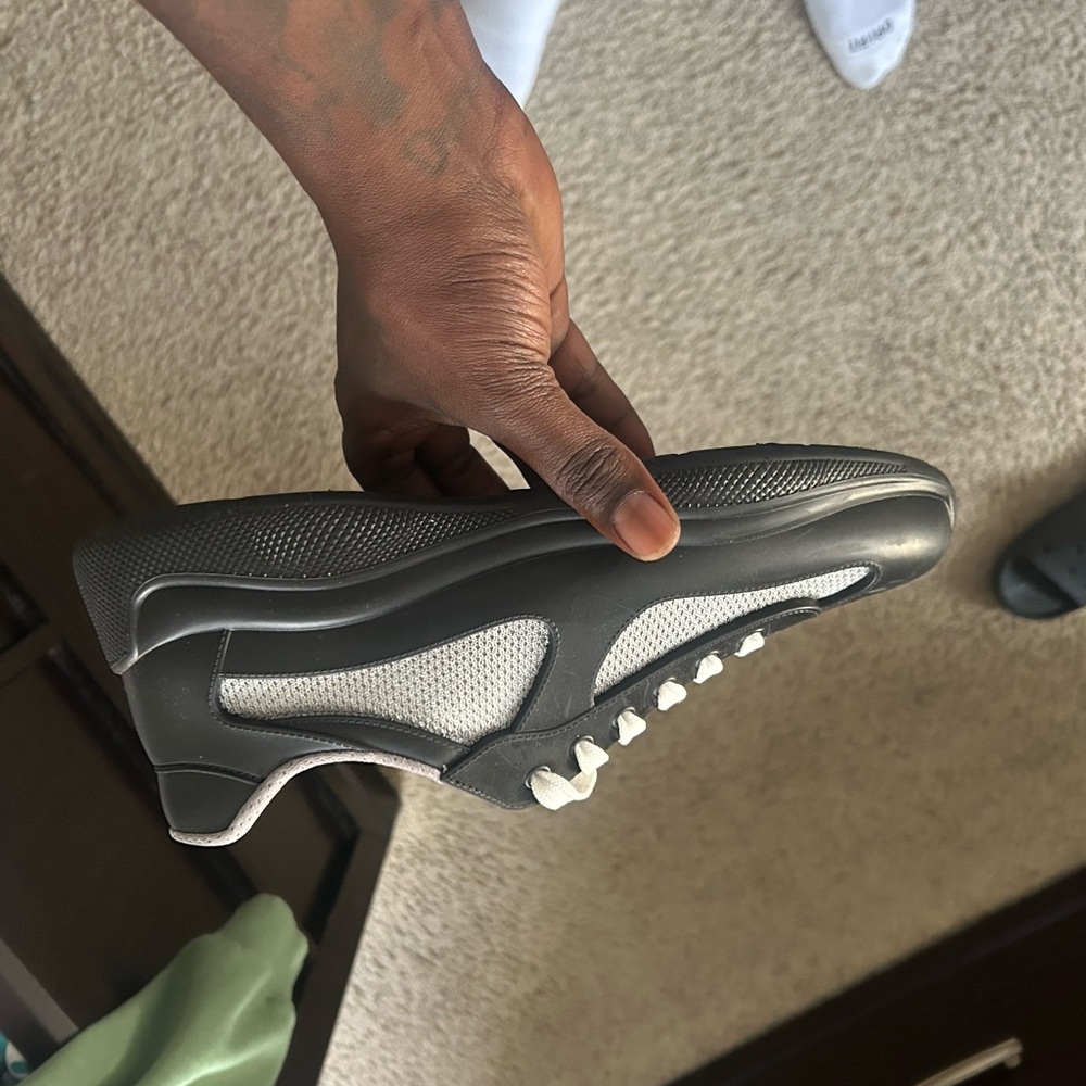 Prada Men's Black and Gray Sneakers - Picture 3 of 7